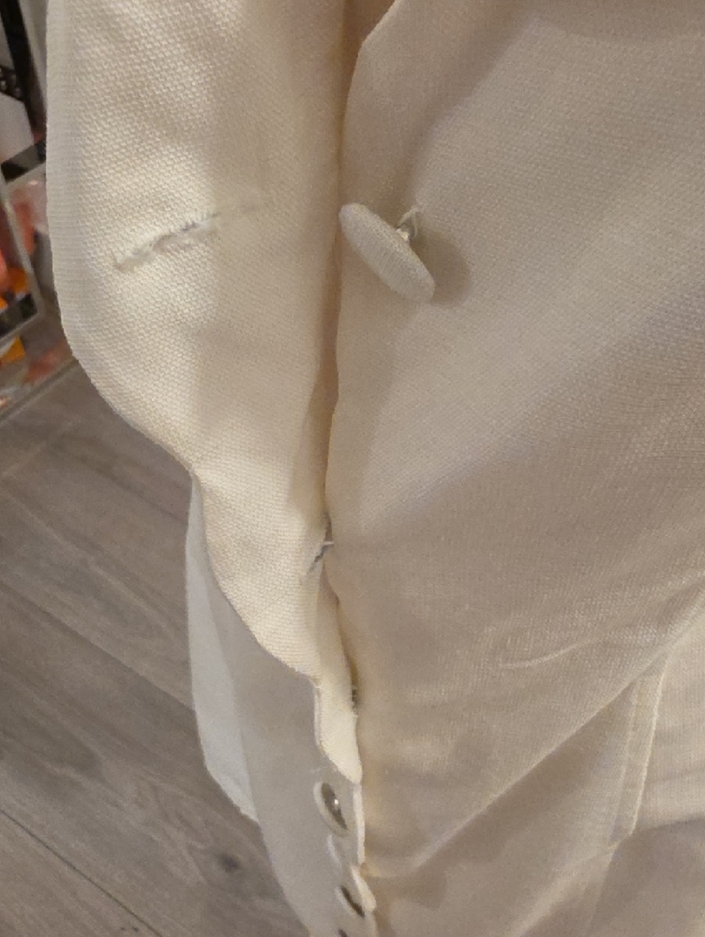Rachel Parcell White linen blend Ruffle collar Mini Dress size S new with tags - Picture 9 of 12